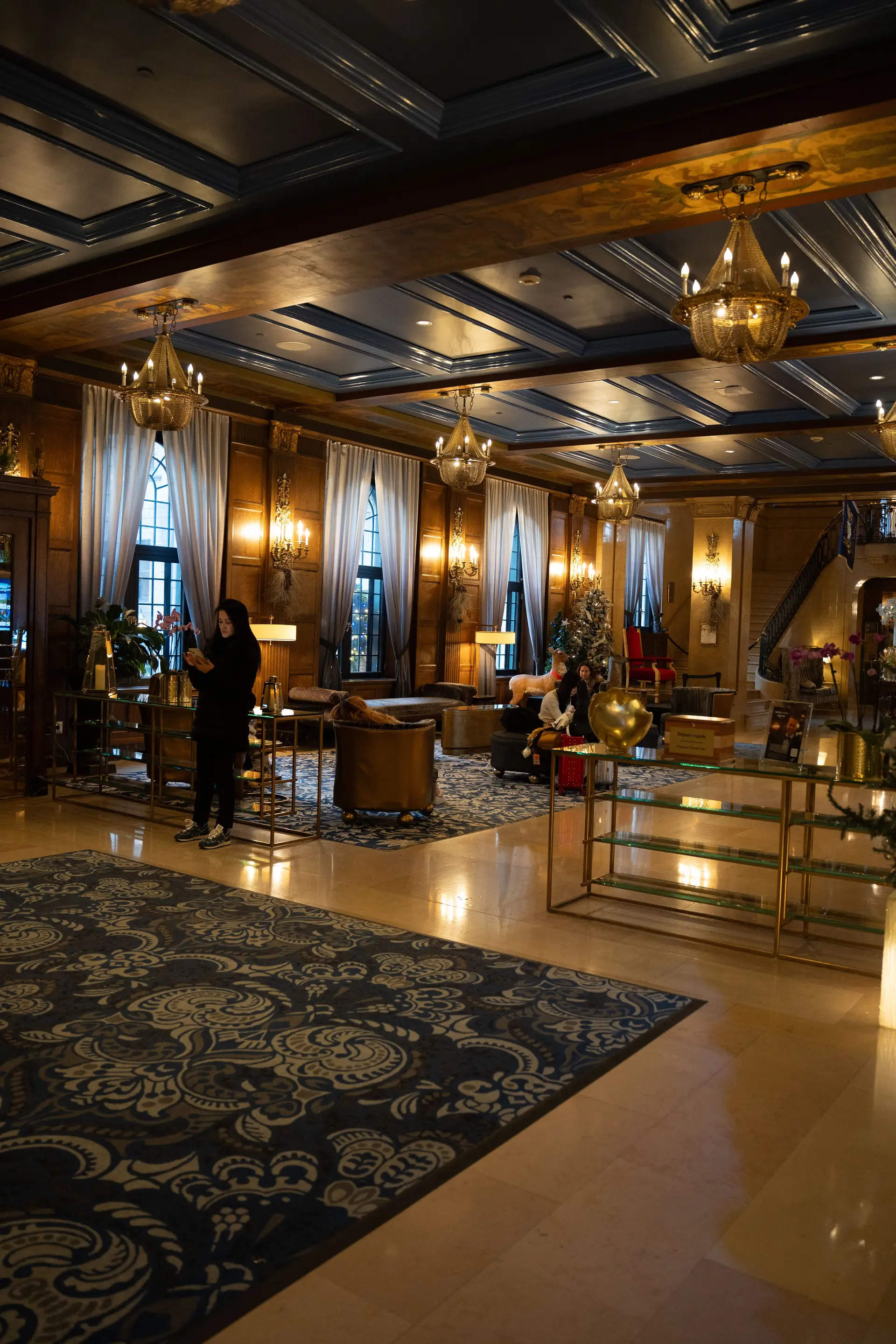 Elegant hotel lobby seating