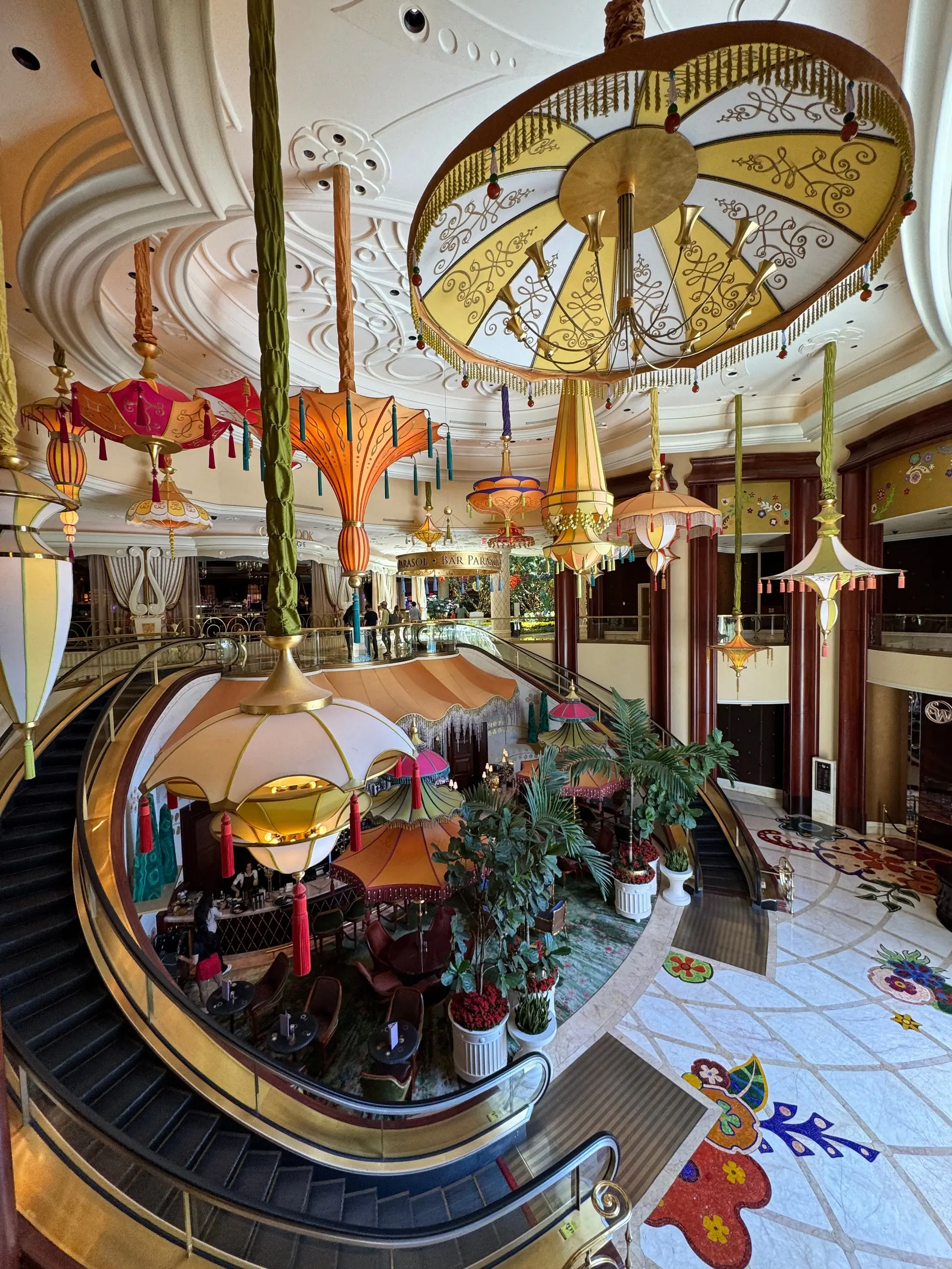 Casino floor design with elegant lighting